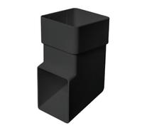 SHMOX 65mm Downpipe Shoe with Modern Square Guttering (Black, Pack of 2)