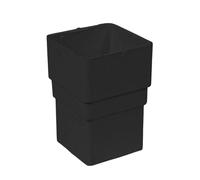SHMOX 65mm Square Downpipe Connector for Square Guttering - Durable Pipe Socket (Black, Pack of 1)