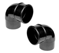 SHMOX 90 Degree Downpipe Bend - 68mm Round Gutter Pipe -Black (Pack of 2)