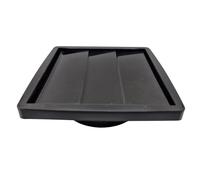 SHMOX Gravity Grille Shutter 155mm External Dimension Ducting Air Vent with 100mm - 4 inch Round Rear Spigot - (Black)