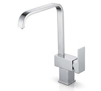 SHMOX Mono Kitchen Tap for Modern Kitchen Sink - Square Single Lever Swivel Waterfall Spout