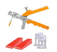 SHMOX Tile Spacers and Tile Leveling System 2mm - Pack of 200 Clips and 100 Reusable Spacer+ 1 Plier