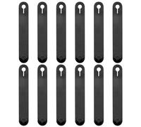 SHMSHNG Rubber Cable Ties, Pack of 12, Motorcycle Cable Holders, Reusable Rubber, Flexible, Black