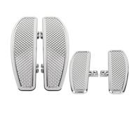 SHMTOOL Chrome Driver Passenger Footboard Foot Pedals for Harley Touring Electra Glide Road Glide Street Glide Road King 1993-2023, Softail FL 1986-2017