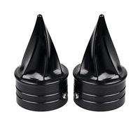 SHMTOOL Front Twisted Axle Caps Spike Axle Nut Covers for Harley Touring Softail Sportster Dyna Street Glide Road King Road Glide Electra Glide Iron 883 Sportster 1200 2008-Later, Black