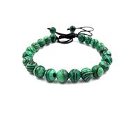 SHNAYA JEWELS AAA MALACHITE A Natural Healing Power Gemstone Crystal Beads Unisex Adjustable Macrame Bracelets 8mm, 8 mm, malachite a