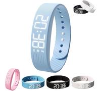 Shnbkls Fitsleeps Alarm Clock Watch, Fitsleeps Alarm Bracelet, Silent Vibration Wake Up Wristband For Heavy Sleepers & Habit Breakers, Snooze-Free Smart Watch For Men And Women (Blue)