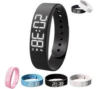 Shnbkls Fitsleeps Alarm Clock Watch, Fitsleeps Alarm Bracelet, Silent Vibration Wake Up Wristband For Heavy Sleepers & Habit Breakers, Snooze-Free Smart Watch For Men And Women (Black)