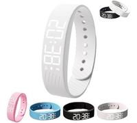 Shnbkls Fitsleeps Alarm Clock Watch, Fitsleeps Alarm Bracelet, Silent Vibration Wake Up Wristband For Heavy Sleepers & Habit Breakers, Snooze-Free Smart Watch For Men And Women (White)