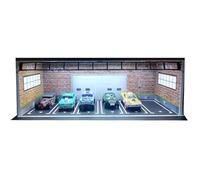 Shntig 1: 64 Model Car Display Garage Parking Lot with Interior Lighting Dustproof Acrylic Storage Case for Diecast Car Collectors