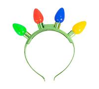 Shntig 1 Pack Christmas Light Up Headband with Colorful LED Glow Bulb for Kids Adults New Year Eve Party Supplies Favor Light Up Bulb