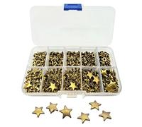 Shntig 100 Count Decorative Star Studs with Carrying Case Mounting Tool Star Shape Embellishments Perfect for Craft Projects Rivets Jewelry Making