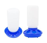 Shntig 1L Poultry Waterer and Feeder Set for Chickens Ducks and Small Birds with Easy Carry Handle Poultry Feeding Solution Chicken Feeder