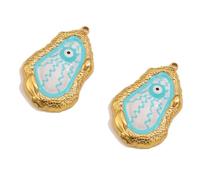 Shntig 2 Pieces Mysterious Devil Eye Charms with Retro Drip Oil Finish Components Perfect for Craft Necklaces and Bracelets Trendy Craft Jewelry Component