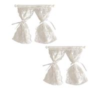 Shntig 2Pcs Lace Curtains Doll House Furniture Role Playing Activity Model Project Landscape Accessory for Kids Roleplay Doll Accessories