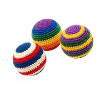 Shntig 3Pcs / pack Skill Developing Crocheted Sandbag Play Tool Gentle Textured Juggling Footbag Fun Sports Toy for Group Family Activity Toy