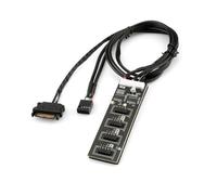 Shntig 4 Port USB2.0 9Pin Header Splitter Hubs with SATAs Power Cable for PCs Case Fan and RGBs Lighting Mainboard USB Hubs