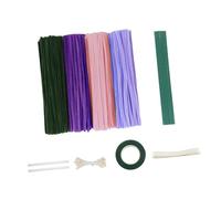 Shntig 426 PCS Colorful Bendable Stems Floral Making Set with Decorative Ribbons for Handcraft Projects Creative Dolls