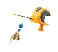 Shntig Automatic Toy with Recognition Feature and Timer Function Detachable Wand for Indoor Cats Black Yellow Clip on Toy