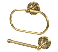 Shntig Brass Towel Hanger and Shelf with Rust Resistant Coating for Bathroom Tissue Roll Paper Hanger Bathroom Accessories