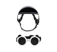 Shntig Breathable Pet Riding Helmets Sunglasses Combo Impact-Resistant Frame & Soft Padding for Motorcycle Travel Pet Helmet Glasses for Biking