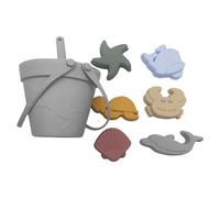 Shntig Brightly Colored Sandbox Play Items 8 Piece Collection Including Mold Shovel and Pail for Outdoor Fun Beach Bucket and Shovel