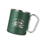 Shntig Compact Travel Mug with Carabiner Hook Handle Double Insulated for Camping Use Double Layer Insulated Camping Mug