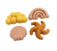 Shntig Creative Animal Shaped Sand Molds Sand Shape Collection Safe Silicone for Kids Silicone Beach Dolls