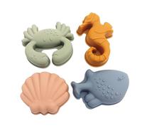 Shntig Creative Animal Shaped Sand Molds Sand Shape Collection Safe Silicone for Kids Silicone Beach Dolls