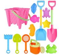 Shntig Creative Beach Play Collection 13 Pcs ABS Sand Tools Including Bucket Shovel and Mold Beach Bucket and Shovel