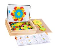 Shntig Creative Wooden Tangram Game Tangram Card Matching Multifunction Play Educational Toy Book Educational Toy