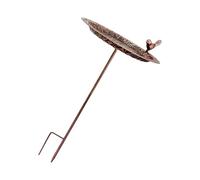 Shntig Decorative Frostproof Metal Bird Bath Feeder with Vintage Iron Detailing Winter Resistant for Outdoor Use Standing Basin Weather Resistant Metal Bird Bath