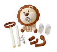 Shntig Electric Bubble Machine Lions Bubble Blower Toy with Light Push and Handheld Design for Toddler Park Garden Beach Fun Party Maker