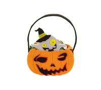 Shntig Halloweens Pumpkin Shape Candy Bag for Kids Trick Or Treats Ergonomic Handle Reusable Container Halloweens Storage Pouch