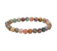 Shntig Handcrafted Round Agate Natural Beads Wrist Chain Bangle with Smooth Texture for Daily Outfit Styling Agate Round Beads Wristlet