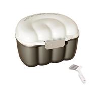 Shntig Hygienic Case For Clear Aligners Dentures Leak Proof Design Invisible Retainer Easy Carry Organiser For Brace Mesh Filter Denture Bath Box