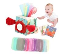 Shntig Interactive Crabs Theme Tissue Box Toy for Toddler Sensory Play Supports Cognitive Growth and Hand Eye Coordination Toddler Educational Toy