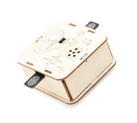 Shntig Interactive Music Set Wooden Retro Box Design, Electronic Assembly Toy for Home and Small Desktop Display Piece Use Activity Wooden Assembly Music Set Motion Rhythm Science Project Family