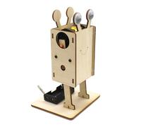 Shntig Interactive Wooden Crank Dancing Robot Project Toy for Kids Creativity and Learning Educational Activity Creative Toy for Children