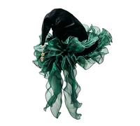 Shntig Modern Sorcerer Hat with Eye Catching Green Particulars Suitable for Halloween and Costume Witch Hat with Beads