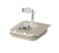 Shntig Multiuse Tablet Phone Stand Having Beverage Holder and Storage Compartment Bendable Arms for Ideal Viewing Comfort Phone Holder