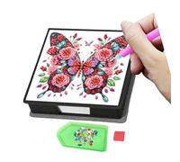 Shntig Original Acrylic Butterfly Note Box Featuring Shimmering Resin Factors for Art Lovers Fun Children ' s Activity Gift
