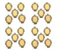 Shntig Pack of 20 Oval Base for Displaying Time Gemstones Jewelry Featuring Oxidation Alloy Finding