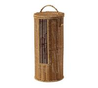 Shntig Practical Large Capacity Wicker Bathroom Storage Basket Freestanding Lidded Organizers Bath Shelf Decorative Holder Handwoven Tissue Holder