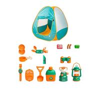 Shntig Pretend Tent Set, 19 Piece Camping Adventure Toy Pack with Camp Props for Family Activity Time Family Activity Tent Toys