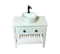 Shntig Tiny Bathroom Sink Cabinet 7x6x4cm 1: 12 Scale Model Furniture for Display and Imagination Easy Clean Model House Parts