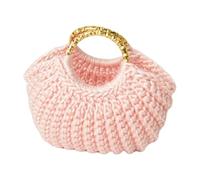 Shntig Top Handle Bag with Crochet Texture, Knitted Handbag Accessory for Display Decor, Pretend Play, and Collectors Pretend Play