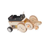 Shntig Visible Gear Wooden Car Project in Science, Motorized Assembly Model for Hands-on Learning and Home Study Activity Use Wooden Gear Car Assembly Project Science Motorized Build Model Hands