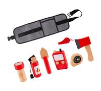 Shntig Wooden Firefighter Activity Set Sturdy Safe Role Playing Tools Creativity Growth Children ' s Wooden Play Set