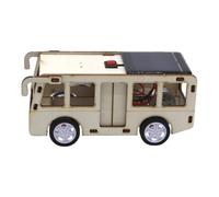 Shntig Wooden Solar Bus Model for Learners, Hand Assembly Science Project with Natural Finish for Classroom and Home Study Tables Wooden Solar Bus Model Hand Assembly Science Set Vehicle